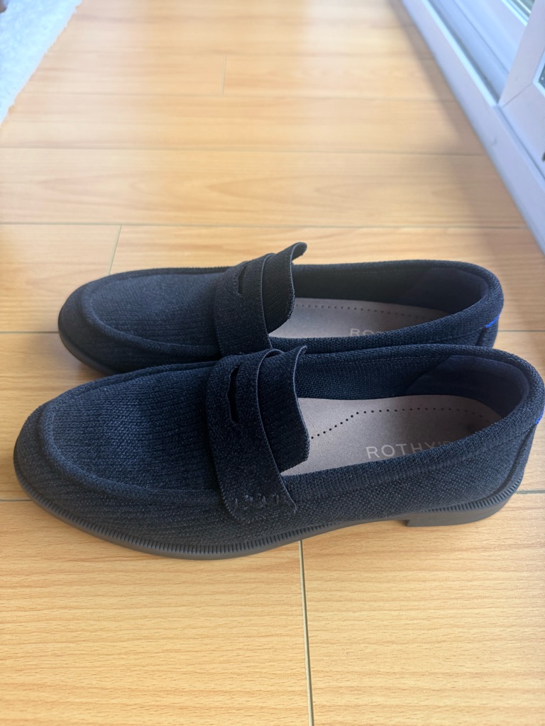 Rothy's Black Knit Penny Loafers